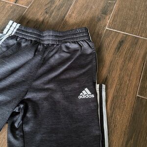 Adidas Kids Black Joggers with White Stripes
